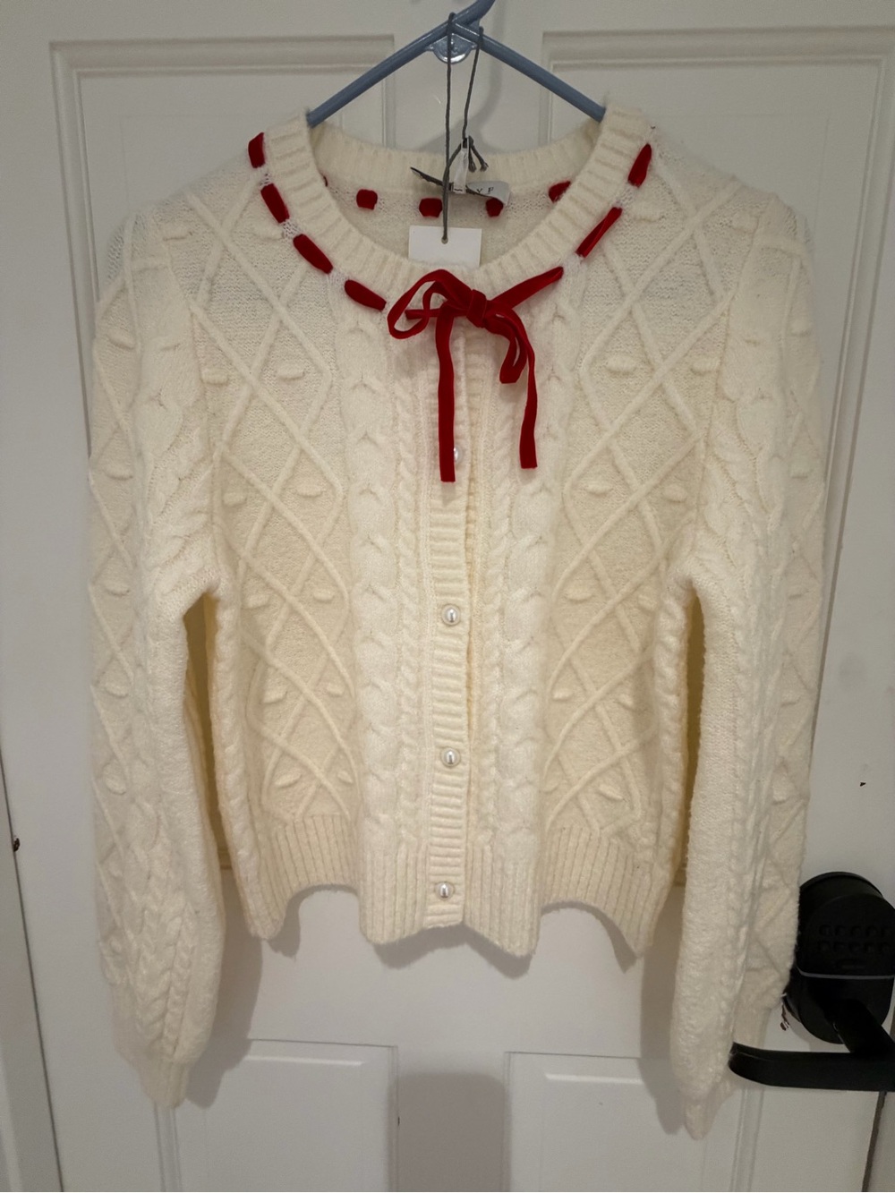 NWT Wayf Cream Cable Knit Sweater Cardigan - Small